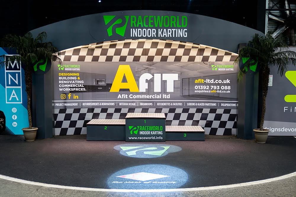 A-Fit sponsored Raceworld podium