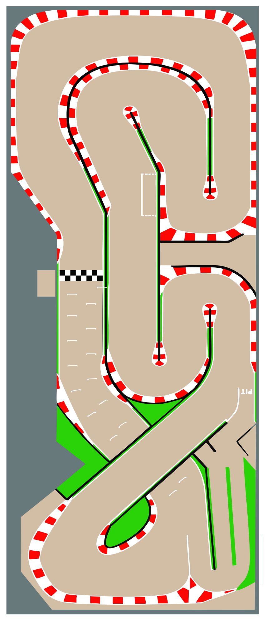 Raceworld track map showing the circuit layout